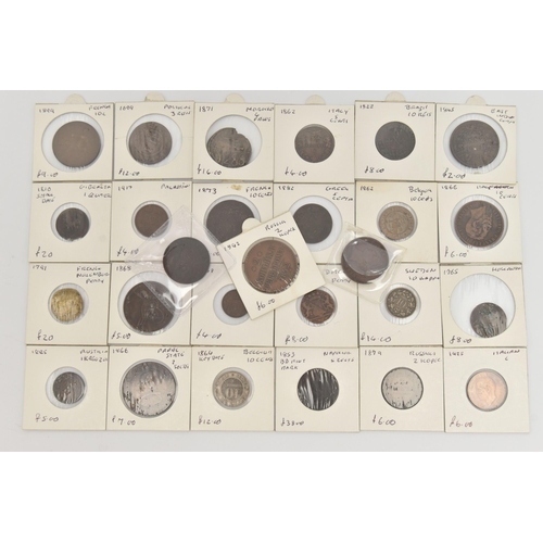 135 - A SIERRA LEONE 1796 RARE ONE CENT BRONZE COIN, mintage 50,000 together with a quantity of Itemised w... 