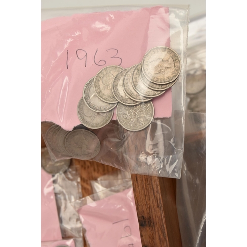 140 - A CARDBOARD BOX CONTAINING A FITTED WOODEN BOX OF MIXED COINAGE, to include a 1937 George VI Crown c... 