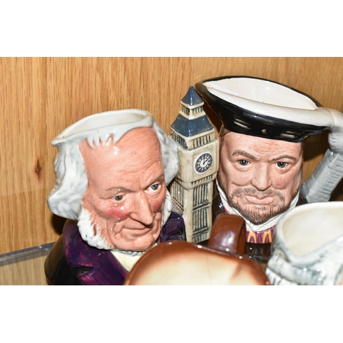 307 - A GROUP OF NINE SMALL ROYAL DOULTON LIMITED EDITION CHARACTER JUGS, comprising a pair of Armada seri... 