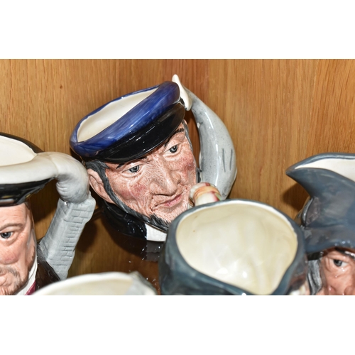 307 - A GROUP OF NINE SMALL ROYAL DOULTON LIMITED EDITION CHARACTER JUGS, comprising a pair of Armada seri... 