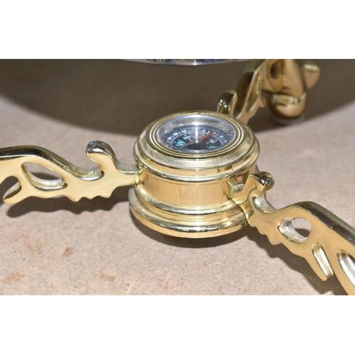 316 - AN INLAID GLOBE AND TWO WEDGWOOD JASPERWARE PLANTERS to include a large late twentieth century globe... 