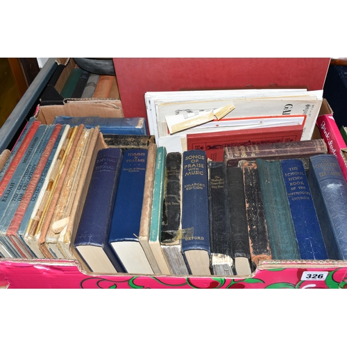 326 - FOUR BOXES AND LOOSE MIXED MISCELLANOUS ITEMS to include two boxes of vintage books comprising a lar... 