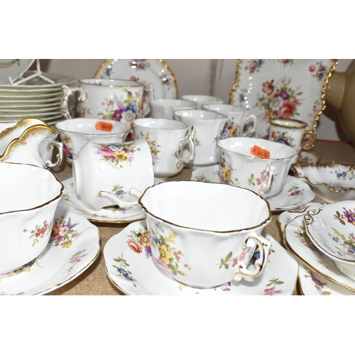 334 - A GROUP OF HAMMERSLEY 'HOWARD SPRAYS' PATTERN TEAWARE, comprising a two handled loving cup, five tea... 