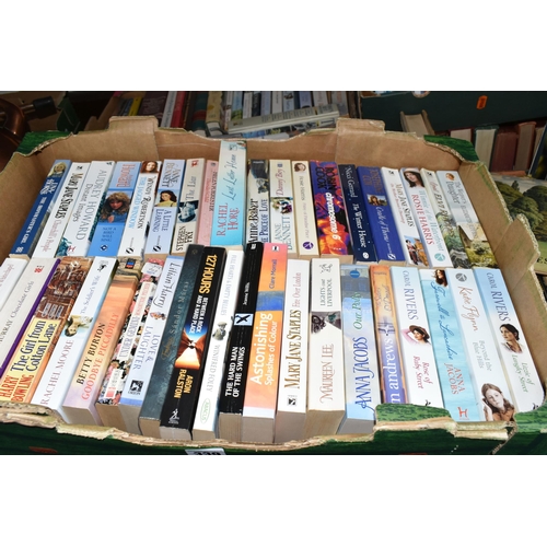 339 - SIX BOXES OF BOOKS, over one hundred and twenty books, subjects include gardening, art, romantic nov... 