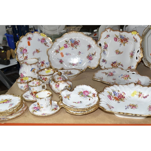 453 - A GROUP OF HAMMERSLEY & CO 'DRESDEN SPRAYS' PATTERN TEAWARE, comprising of, three medium serving dis... 