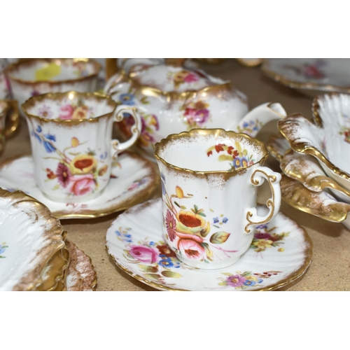 453 - A GROUP OF HAMMERSLEY & CO 'DRESDEN SPRAYS' PATTERN TEAWARE, comprising of, three medium serving dis... 