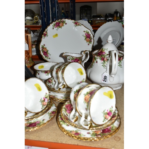 462 - A ROYAL ALBERT 'OLD COUNTRY ROSES' PATTERN TEA SET, comprising one teapot (small chip on handle), ca... 