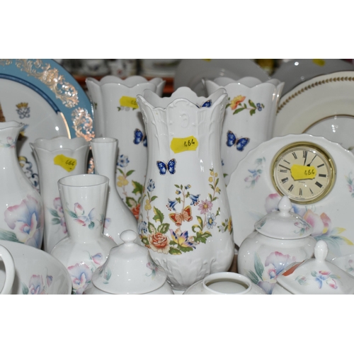 464 - A QUANTITY OF AYNSLEY 'LITTLE SWEETHEART' PATTERN GIFTWARE, comprising a mantel clock, eight assorte... 