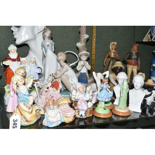 345 - A GROUP OF CERAMICS AND SUNDRY ITEMS, to include a Royal Worcester 'child that is born on the Sabbat... 