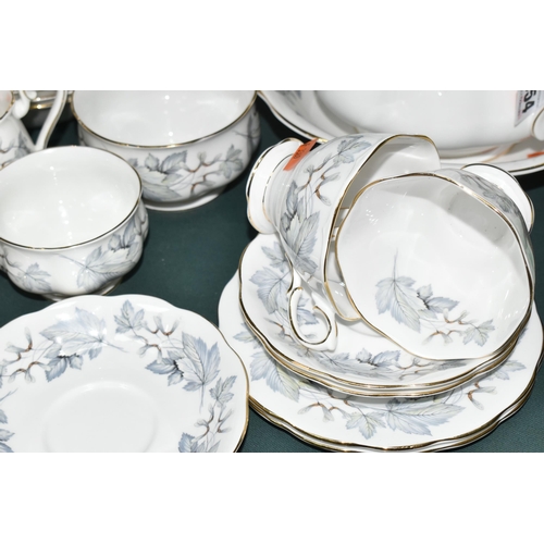 354 - A TWENTY FIVE PIECE ROYAL ALBERT 'SILVER MAPLE' TEA SET AND DINNERWARE, comprising a teapot, a cream... 