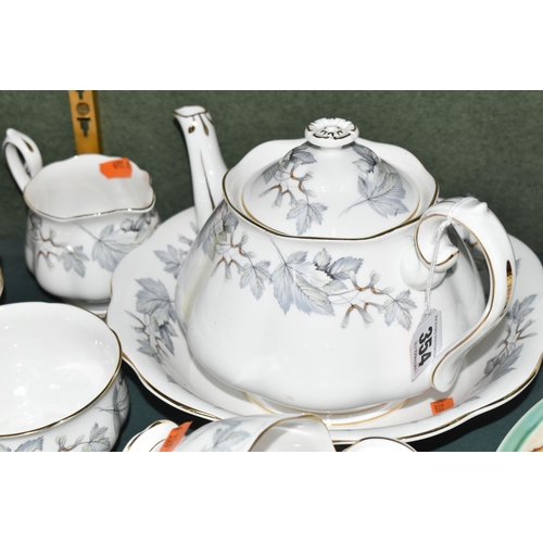 354 - A TWENTY FIVE PIECE ROYAL ALBERT 'SILVER MAPLE' TEA SET AND DINNERWARE, comprising a teapot, a cream... 