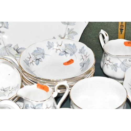 354 - A TWENTY FIVE PIECE ROYAL ALBERT 'SILVER MAPLE' TEA SET AND DINNERWARE, comprising a teapot, a cream... 