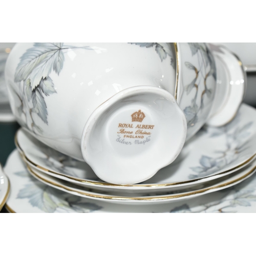 354 - A TWENTY FIVE PIECE ROYAL ALBERT 'SILVER MAPLE' TEA SET AND DINNERWARE, comprising a teapot, a cream... 