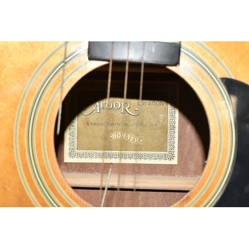 357 - TWO ACOUSTIC GUITARS to include a Hohner Arbor acoustic LW400N guitar and a Harmony H6114 acoustic g... 