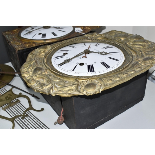 359 - TWO FRENCH COMPTOISE CLOCKS, comprising a Vallade Fils a Angouleme clock with enamel dial and presse... 