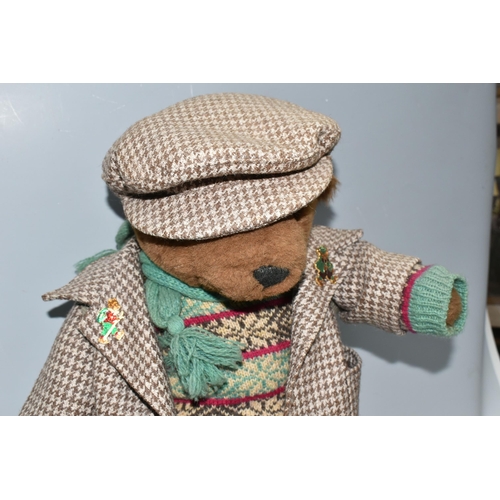 360 - A LITTLE FOLK FOR LAKELAND BEARS BROWN PLUSH BEAR, with jacket, corduroy trousers, woollen jumper, s... 