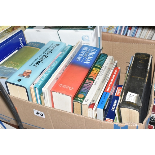 363 - TEN BOXES OF BOOKS to include six Folio Society books comprising The Folio Anthology Humour, The Bes... 