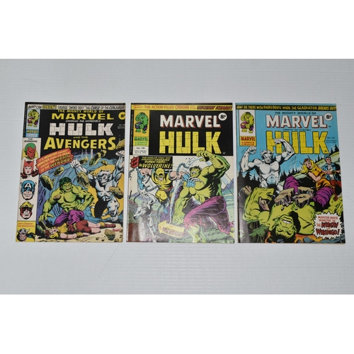 399 - MIGHTY WORLD OF MARVEL NOS. 197, 198 & 199 COMICS, UK reprints of the first appearances of Wolverine... 