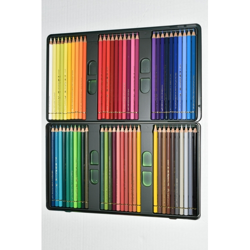 405 - A TIN OF FABER-CASTELL POLYCHROMOS COLOURING PENCILS, sixty artists' quality pencils (1) (Condition ... 