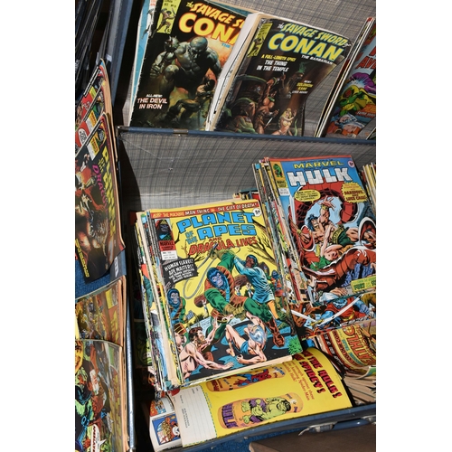 411 - A SUITCASE MOSTLY FULL OF MARVEL UK COMICS, includes Mighty World Of Marvel, Super Spider-Man, Capta... 