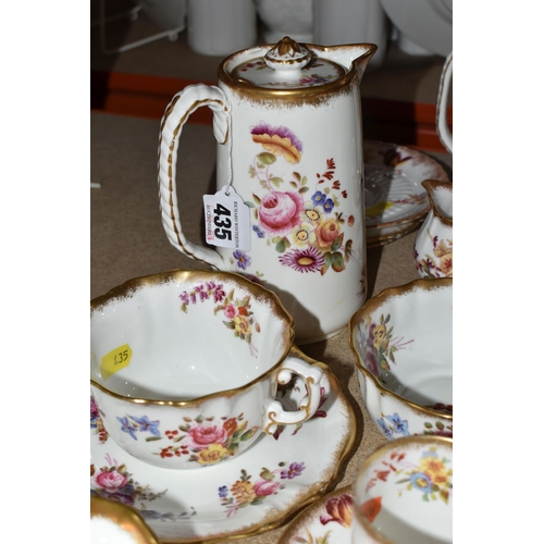 435 - A QUANTITY OF LATE 19TH/EARLY 20TH CENTURY HAMMERSLEY & CO. 'DRESDEN SPRAYS' PATTERN TEA WARE, patte... 