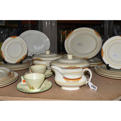 503 - A GROUPS OF ART DECO STYLE CERAMIC KITCHENWARE FROM NAMED MANUFACTURERS to include a twenty four pie... 