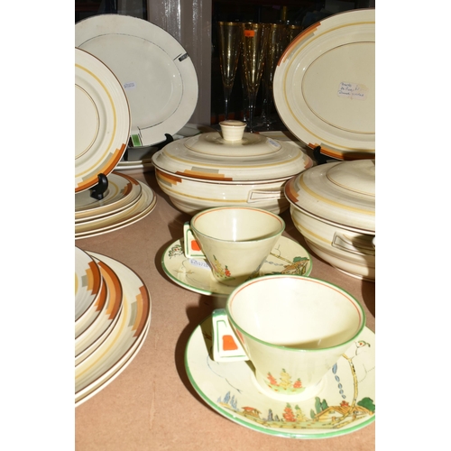 503 - A GROUPS OF ART DECO STYLE CERAMIC KITCHENWARE FROM NAMED MANUFACTURERS to include a twenty four pie... 