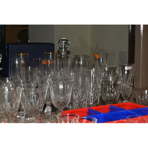 509 - A GROUP OF MAINLY CRYSTAL CUT GLASSES FROM NAMED MANUFACTURERS to include a box of six Dema gilded a... 