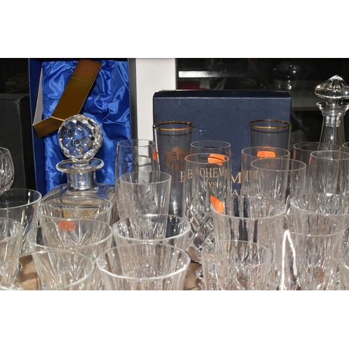 509 - A GROUP OF MAINLY CRYSTAL CUT GLASSES FROM NAMED MANUFACTURERS to include a box of six Dema gilded a... 