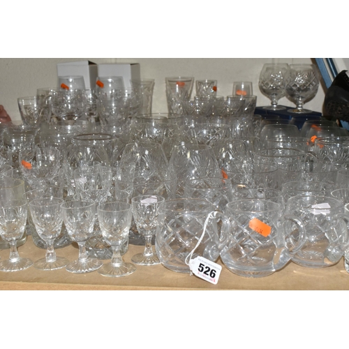 526 - A QUANTITY OF GOLFING RELATED GLASSWARE, comprising whisky tumblers, wine glasses, punch cups, desse... 