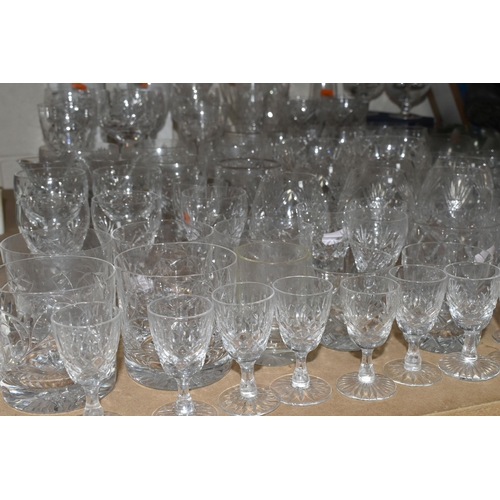 526 - A QUANTITY OF GOLFING RELATED GLASSWARE, comprising whisky tumblers, wine glasses, punch cups, desse... 