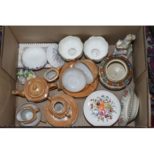 529 - THREE BOXES OF CERAMICS, to include a quantity of Royal Albert 'Belinda' pattern dinner and tea ware... 