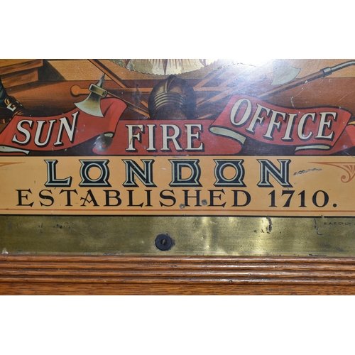 550 - A 19TH CENTURY 'SUN FIRE OFFICE' TINPLATE ADVERTISING SIGN, additional text - London established 171... 