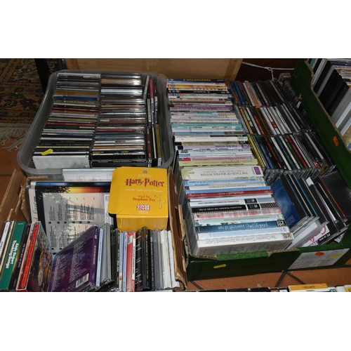 570 - SIX BOXES OF CDS, DVDS, CD-ROMS AND VHS TAPES, to include over two hundred CDs by artists to include... 