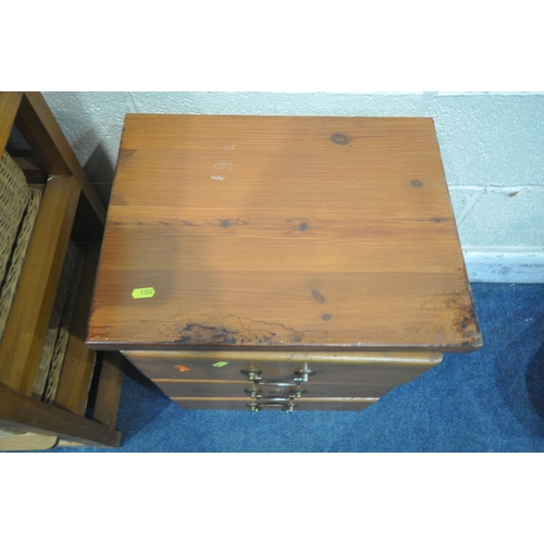 1189 - A PINE CASED CHEST OF TWO SHORT OVER THREE LONG WICKER DRAWERS, width 64cm x depth 46cm x height 94c... 