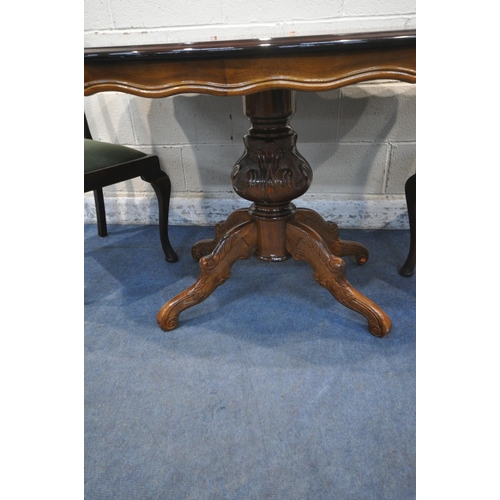 1197 - A REPRODUCTION ITALIAN SINGLE PEDESTAL DINING TABLE, width 174cm x depth 109cm x height 83cm, along ... 