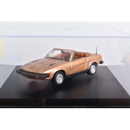 18 - SEVEN BOXED TROFEU 1/43 SCALE DIECAST TRIUMPH TR7 SPORTS CAR MODELS, to include three assorted rally... 