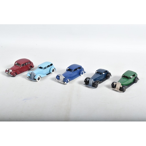 20 - A COLLECTION OF REPAINTED AND RESTORED EARLY POSTWAR MAINLY DINKY TOYS CARS, all have been finished ... 