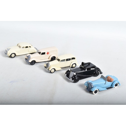 20 - A COLLECTION OF REPAINTED AND RESTORED EARLY POSTWAR MAINLY DINKY TOYS CARS, all have been finished ... 