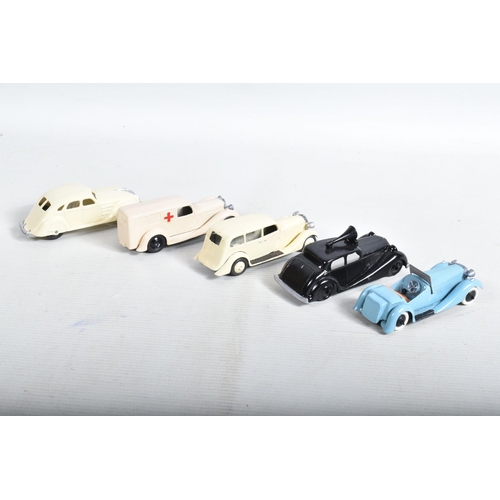 20 - A COLLECTION OF REPAINTED AND RESTORED EARLY POSTWAR MAINLY DINKY TOYS CARS, all have been finished ... 