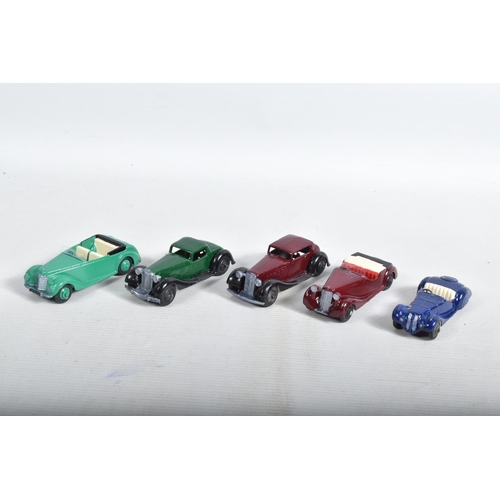 20 - A COLLECTION OF REPAINTED AND RESTORED EARLY POSTWAR MAINLY DINKY TOYS CARS, all have been finished ... 