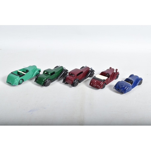 20 - A COLLECTION OF REPAINTED AND RESTORED EARLY POSTWAR MAINLY DINKY TOYS CARS, all have been finished ... 