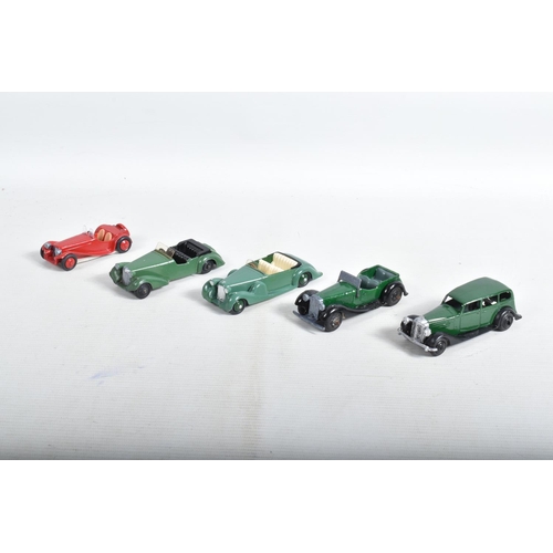 20 - A COLLECTION OF REPAINTED AND RESTORED EARLY POSTWAR MAINLY DINKY TOYS CARS, all have been finished ... 