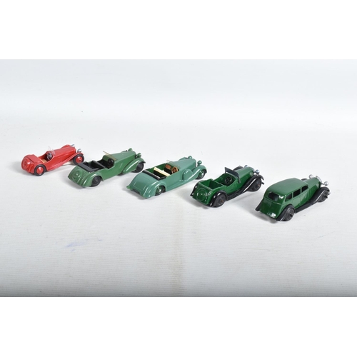 20 - A COLLECTION OF REPAINTED AND RESTORED EARLY POSTWAR MAINLY DINKY TOYS CARS, all have been finished ... 