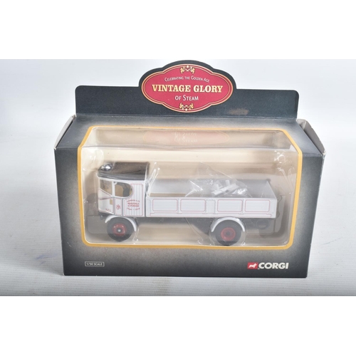 26 - A TRAY OF FIVE BOXED 1/50 SCALE CORGI VINTAGE GLORY OF STEAM DIECAST MODEL VEHICLES, the first is a ... 