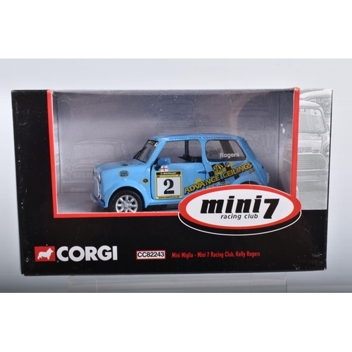 28 - FIFTEEN BOXED LIMITED EDITION CORGI MINI 7 RACING CLUB DIECAST MODEL VEHICLES, the first is a Mini 7... 