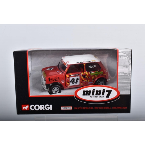 28 - FIFTEEN BOXED LIMITED EDITION CORGI MINI 7 RACING CLUB DIECAST MODEL VEHICLES, the first is a Mini 7... 