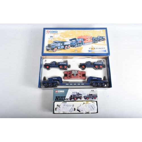 29 - FOUR BOXED CORGI CLASSICS HEAVY HAULAGE DIE-CAST MODELS, to include a Pickford's Diamond T Ballast (... 