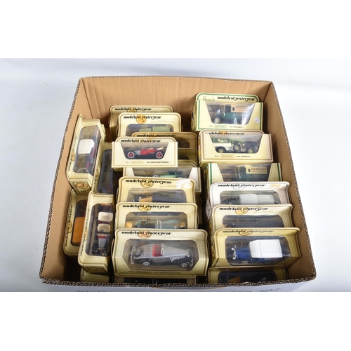 38 - THREE TRAYS OF BOXED MATCHBOX MODELS OF YESTERYEAR, some models included are a Grand Prix Y-10 1957 ... 