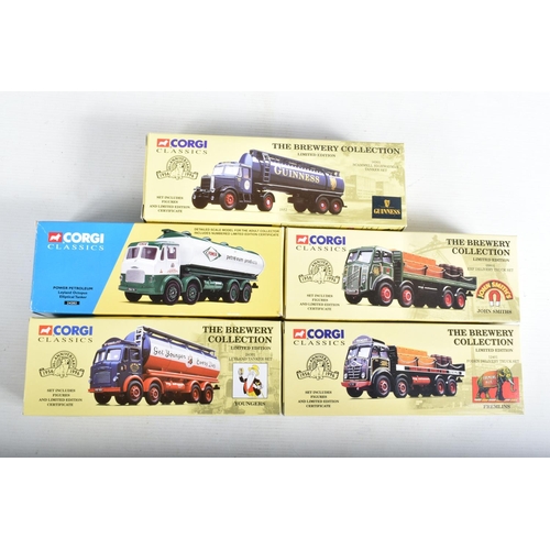 44 - FOUR BOXED CORGI CLASSICS 'THE BREWERY COLLECTION' MODELS, E.R.F. V Delivery Truck 'John Smiths', No... 